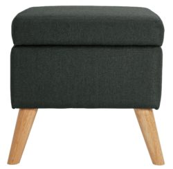 Hygena Lexie Fabric Storage Footstool - Charcoal.